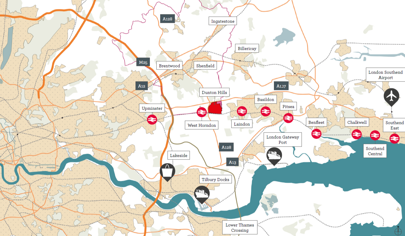 Map of London showing Thames river in blue, roads in orange lines, and various location markers with red and black icons across beige landmass.
