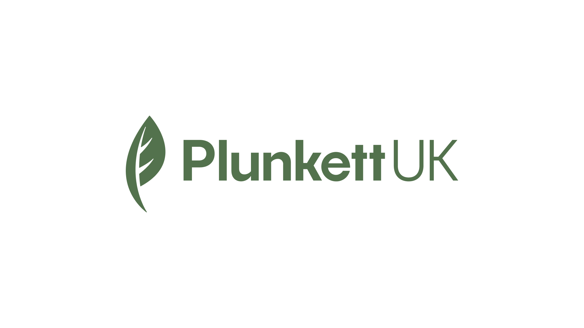 Logo with green leaf icon and "PlunkettUK" text in green and grey lettering on white background.