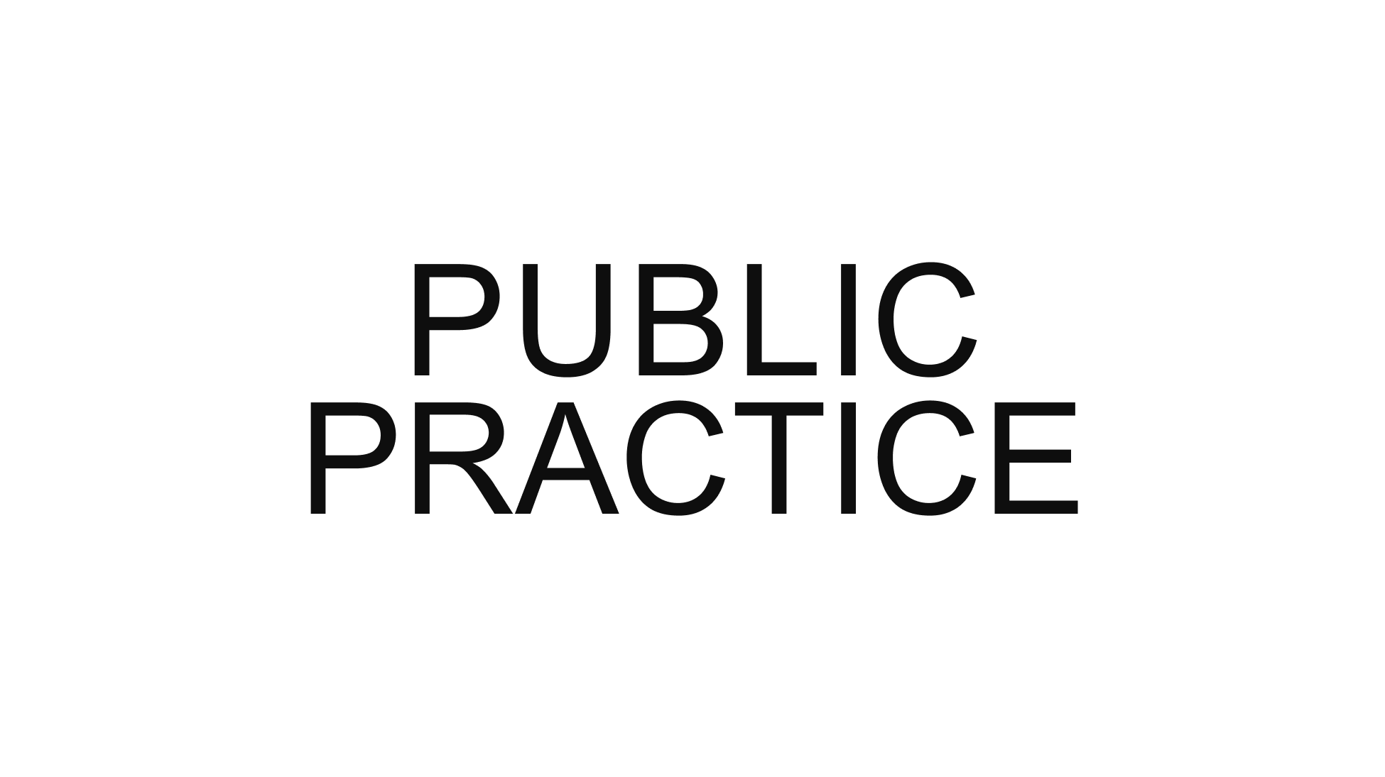 Black text reading "PUBLIC PRACTICE" in bold sans-serif font on white background, centred alignment.
